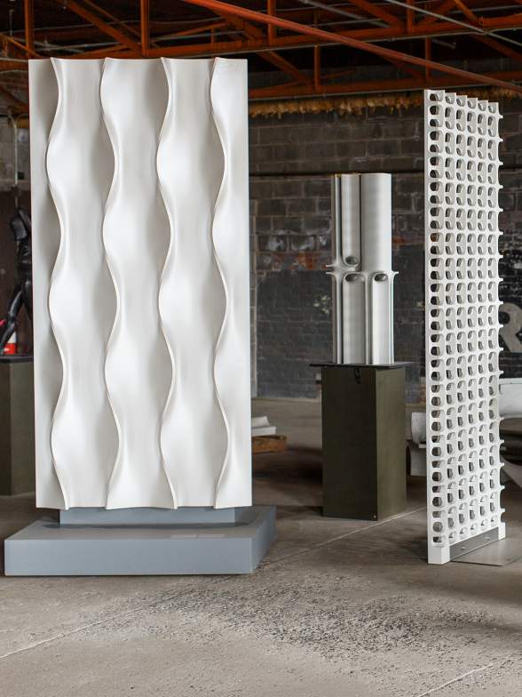 sculptures in studio
