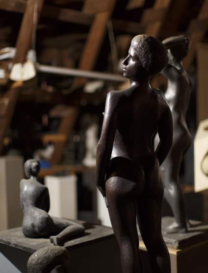 Figures of women in studio